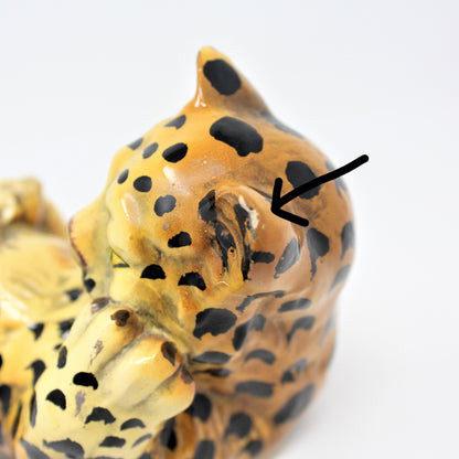 Sculpture, Leopard /Cheetah Cub, Portugal Ceramic, Vintage, SOLD