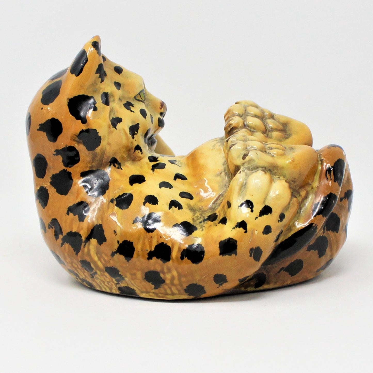 Sculpture, Leopard /Cheetah Cub, Portugal Ceramic, Vintage, SOLD