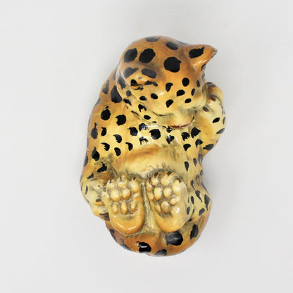 Sculpture, Leopard /Cheetah Cub, Portugal Ceramic, Vintage, SOLD