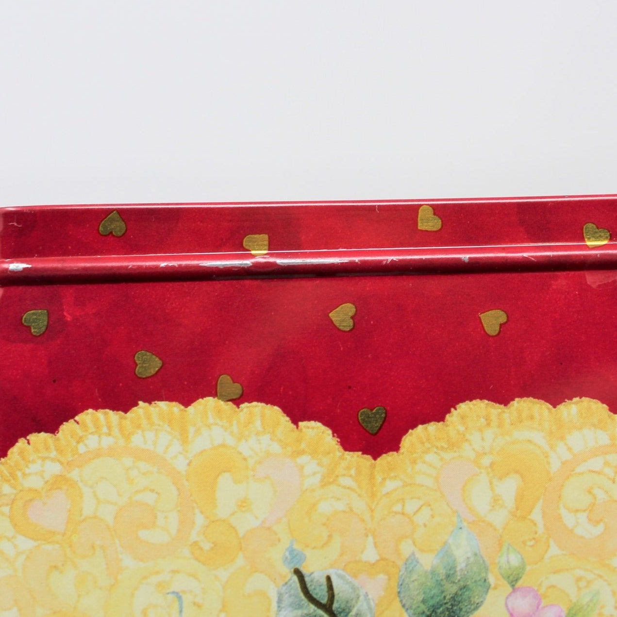 Gift Tin / Cookie Tin, Roses are Forever Heart Tin, England Vintage