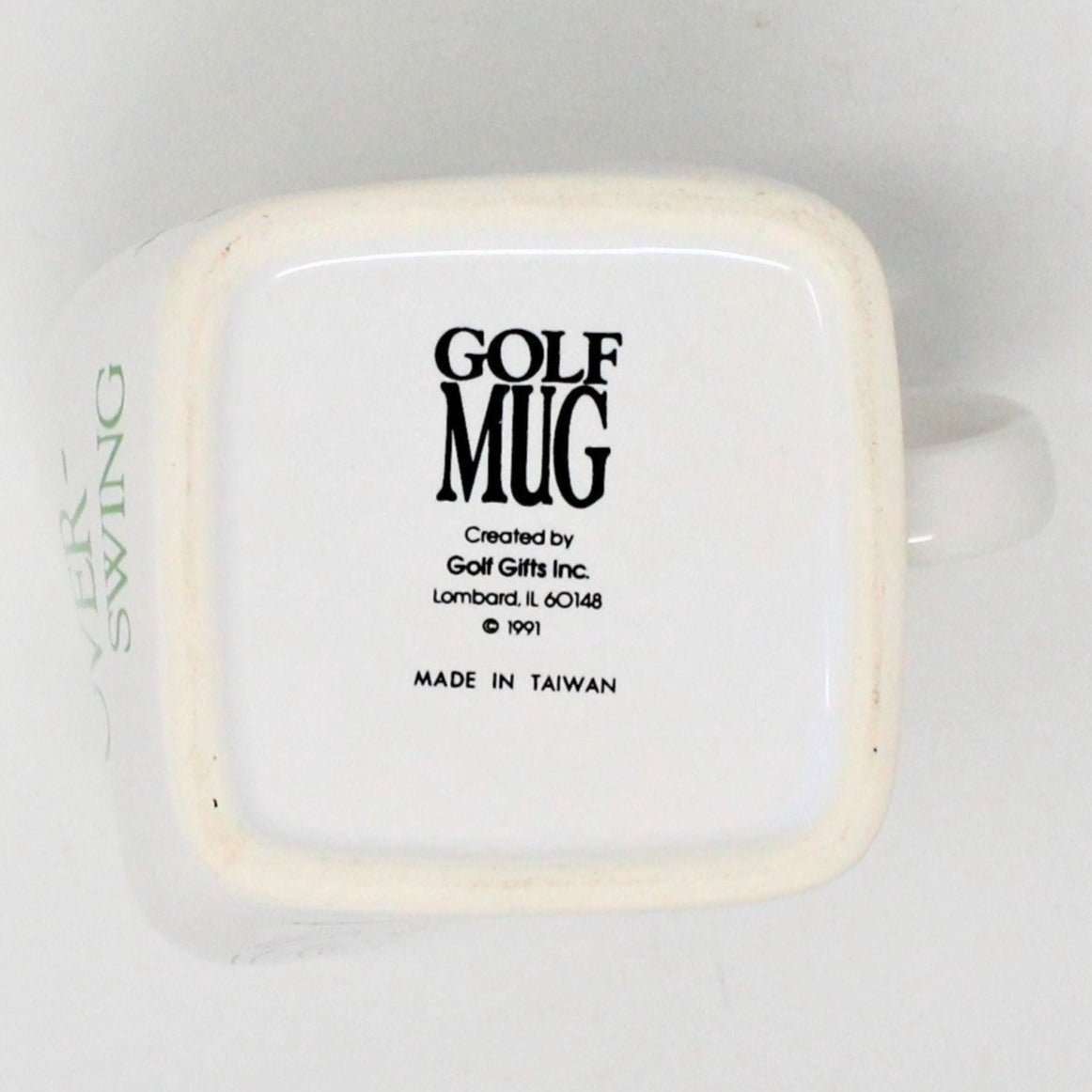 Mug, Golf Gifts, Results of Over Swing, Funny Shape, Ceramic, Vintage 1991