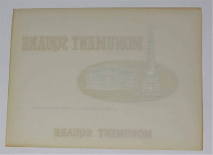 Cigar Box Label, Monument Square, Original Lithograph, NOS 1910's, Antique