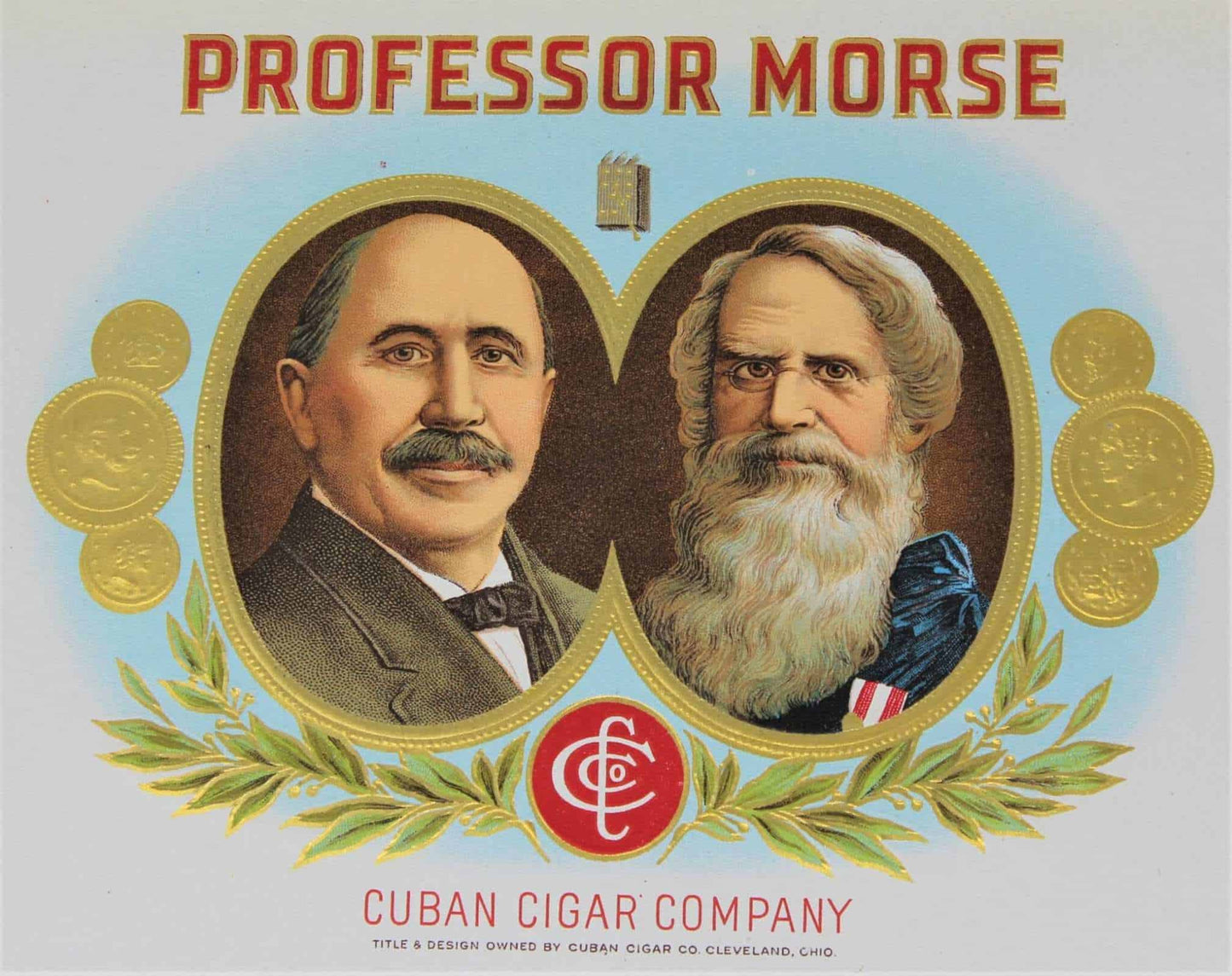 Cigar Box Label, Professor Morse, Original Lithograph, NOS 1920's, Vintage