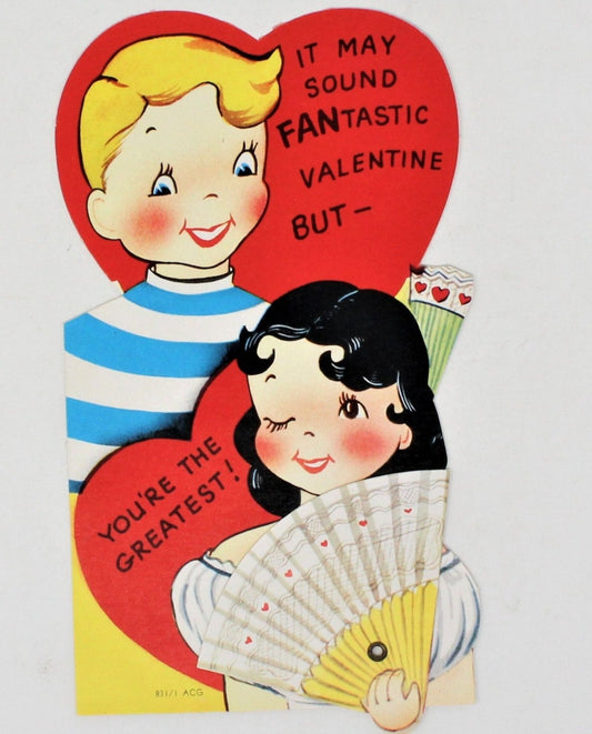 Greeting Card / Valentine, Movable, Spanish Senorita, Large 7", Unused, Vintage