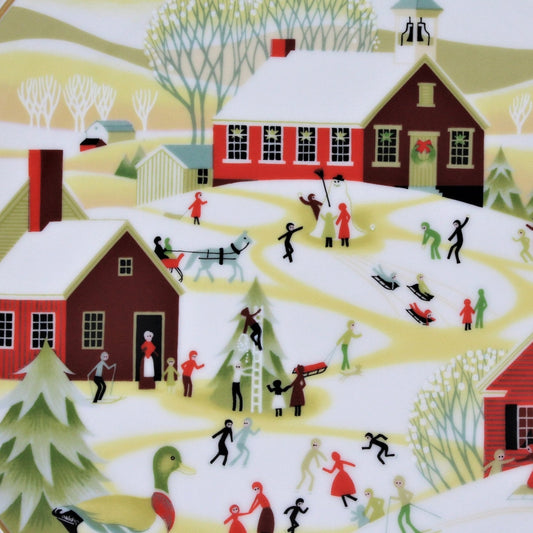 Decorative Plate, Betsey Bates, Christmas The Village School, Vintage 1985