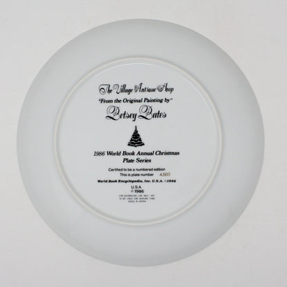 Decorative Plate, Betsey Bates, The Village Antique Shop, Vintage 1986