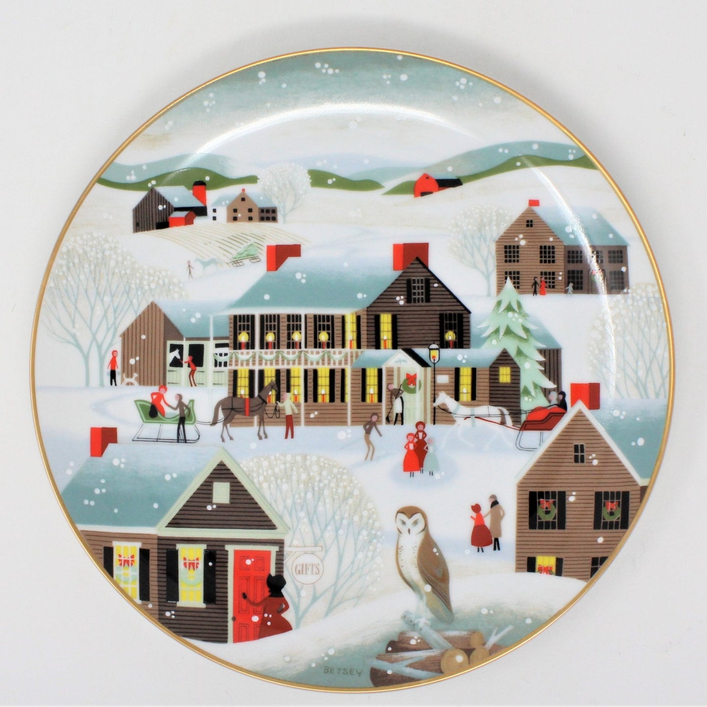 Decorative Plate, Betsey Bates, The Village Inn, Annual Plate, Vintage 1983