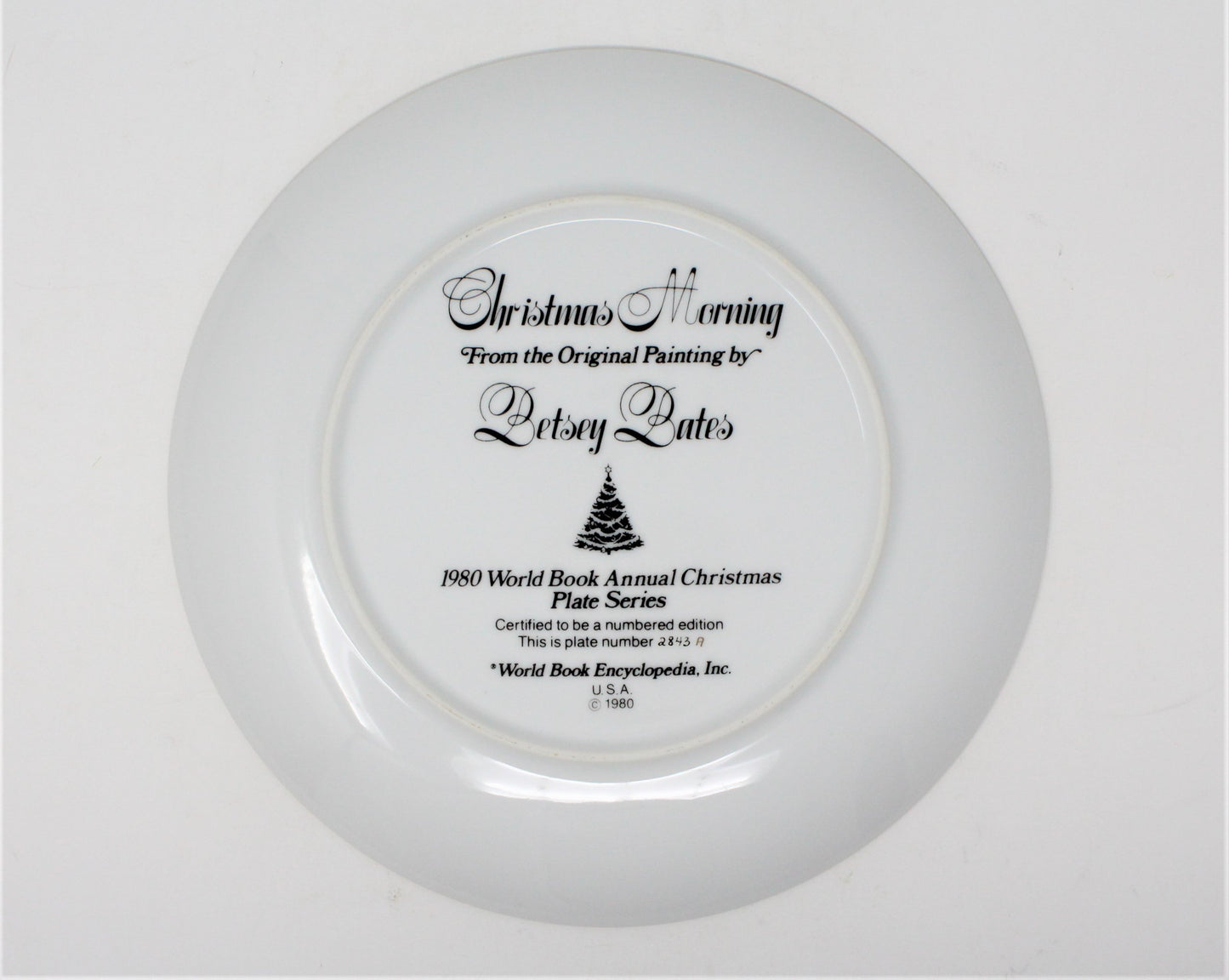 Decorative Plate, Betsey Bates, Christmas Morning, Vintage 1980
