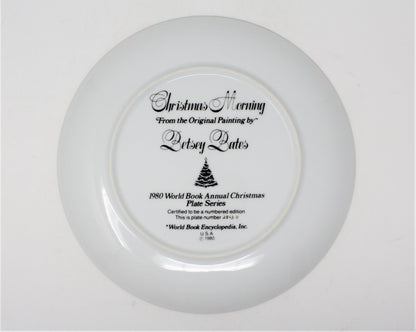 Decorative Plate, Betsey Bates, Christmas Morning, Vintage 1980