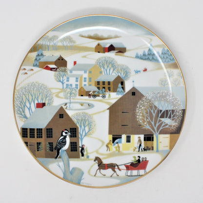 Decorative Plate, Betsey Bates, Christmas on the Farm, Vintage 1981