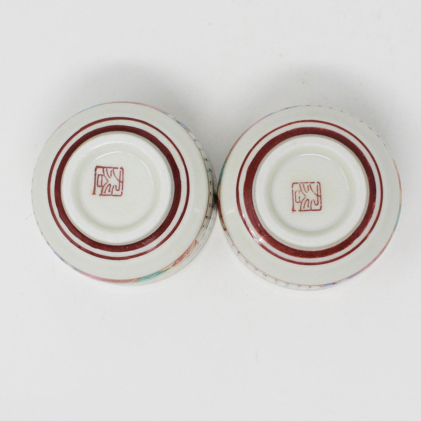 Teacup, Japanese, Chawan Style, Japanese Samurais & Characters, Vintage Japan, Set of 2