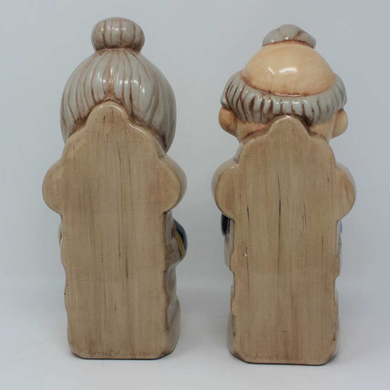 Bookends, Grandma and Grandpa (Old Man / Old Woman), Vintage Ceramic