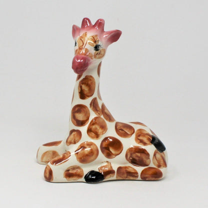 Figurine, Giraffe, Hand Painted Ceramic, Vintage