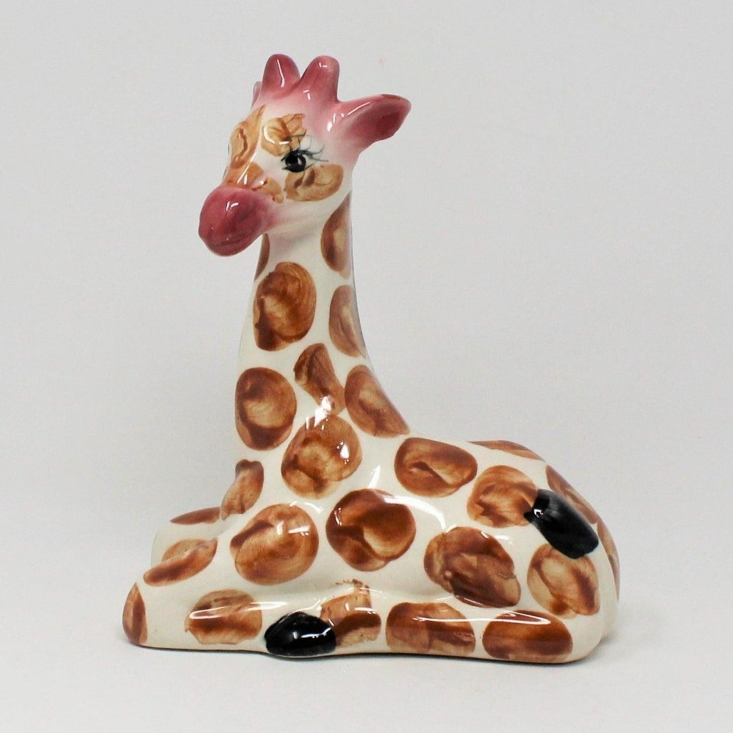 Figurine, Giraffe, Hand Painted Ceramic, Vintage