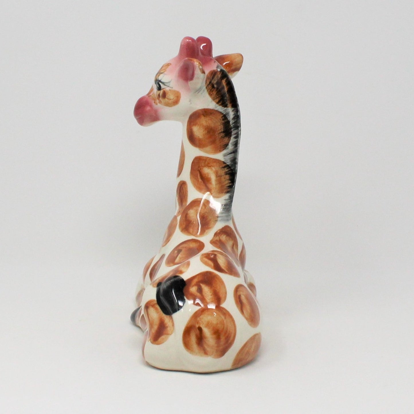 Figurine, Giraffe, Hand Painted Ceramic, Vintage