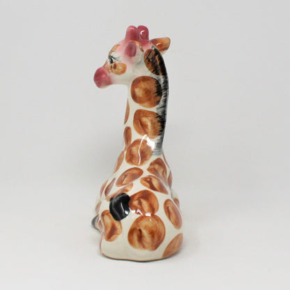 Figurine, Giraffe, Hand Painted Ceramic, Vintage