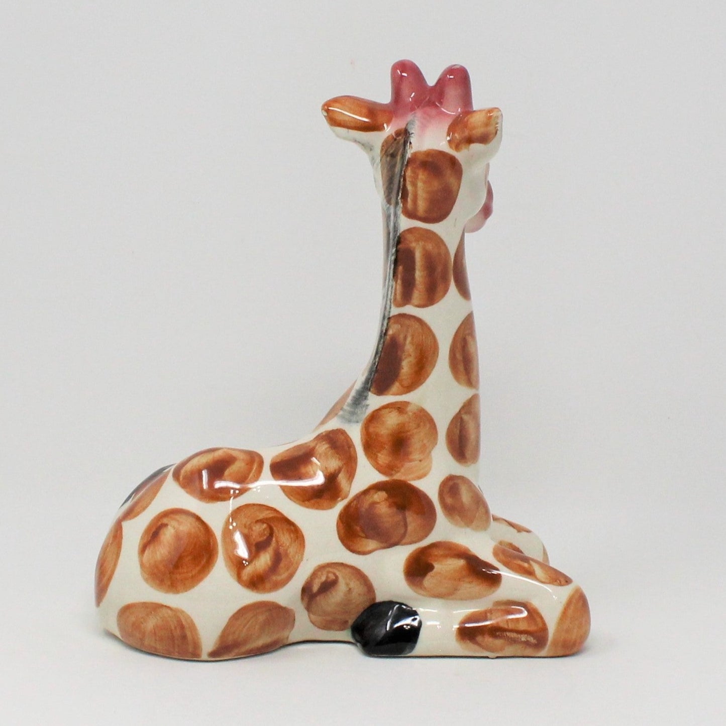 Figurine, Giraffe, Hand Painted Ceramic, Vintage