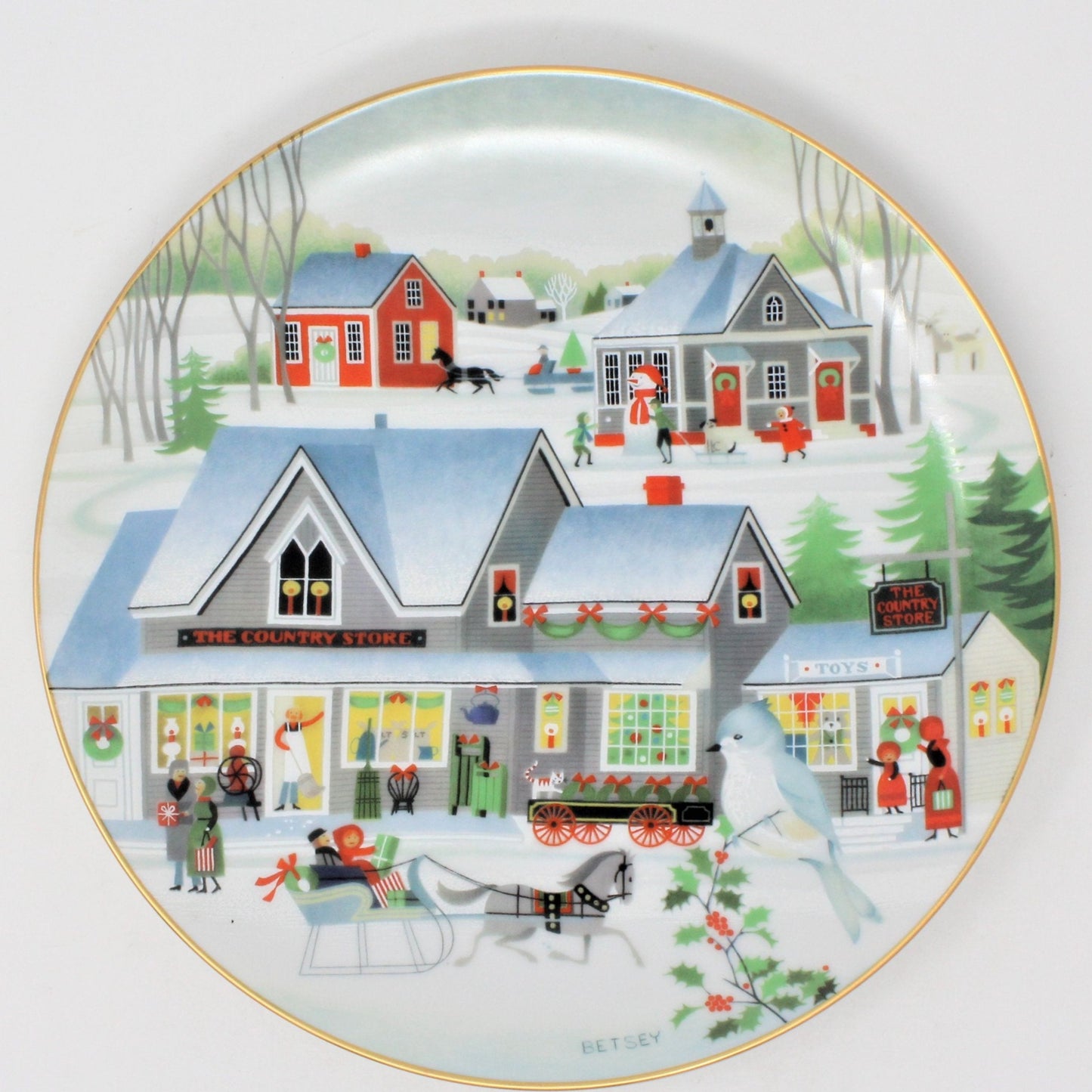 Decorative Plate, Betsey Bates, A Country Christmas, Annual Plate, Vintage 1989