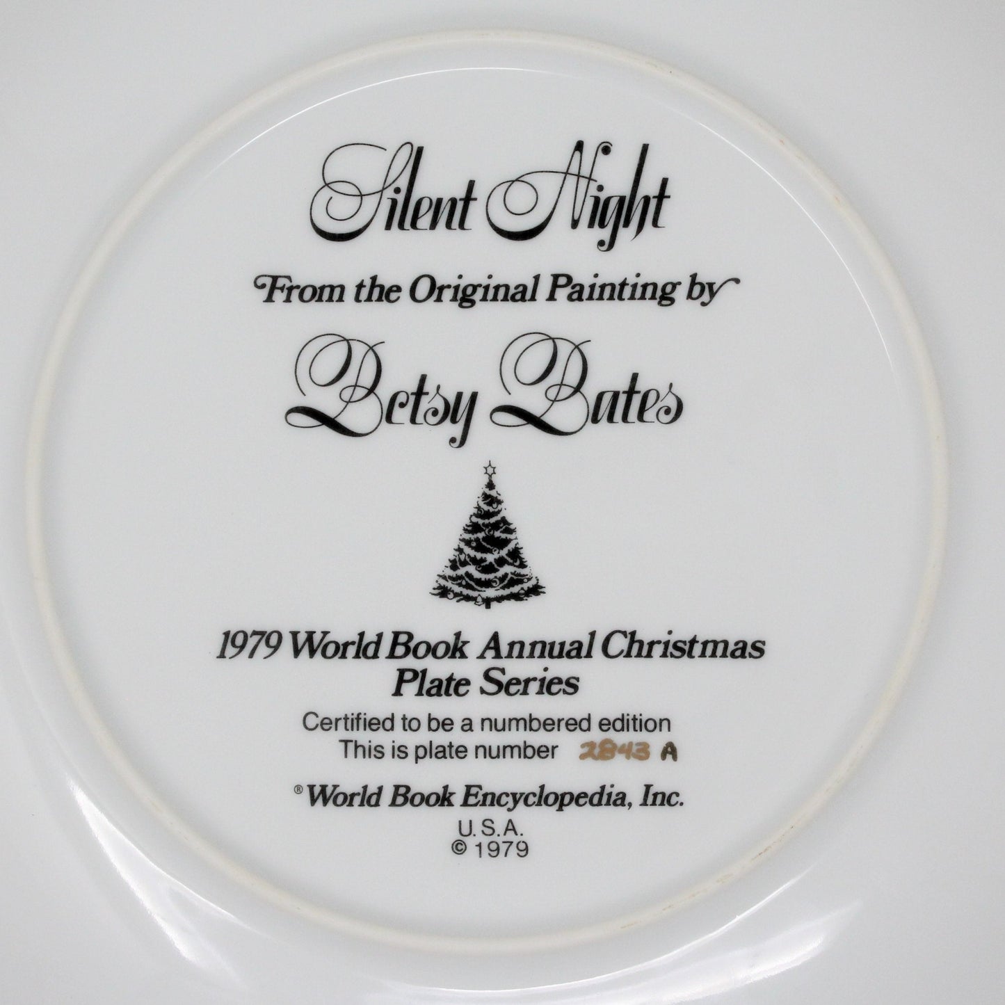 Decorative Plate, Betsey Bates, Christmas Silent Night, Annual Plate, Vintage 1979