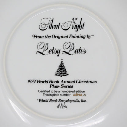 Decorative Plate, Betsey Bates, Silent Night, Annual Plate, Vintage 1979