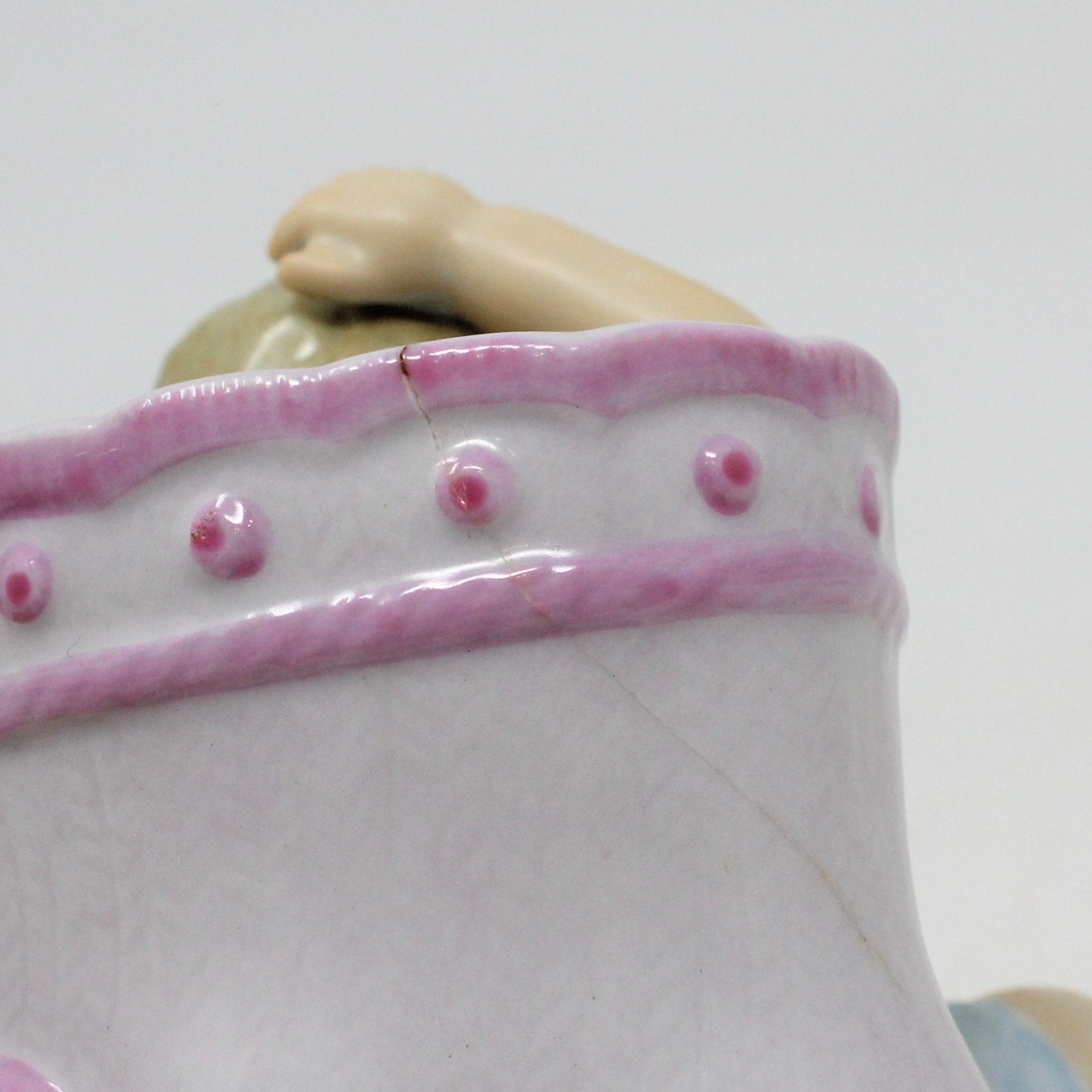 Planter / Baby Nursery, Napco Hand Painted Baby Bootee, Porcelain, Vintage