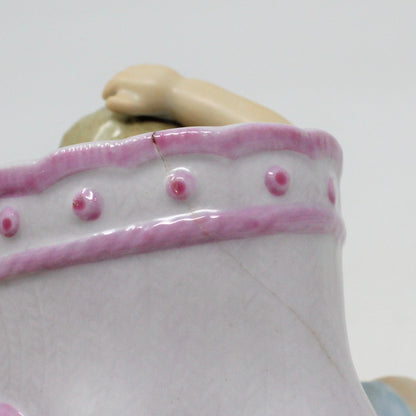 Planter / Baby Nursery, Napco Hand Painted Baby Bootee, Porcelain, Vintage
