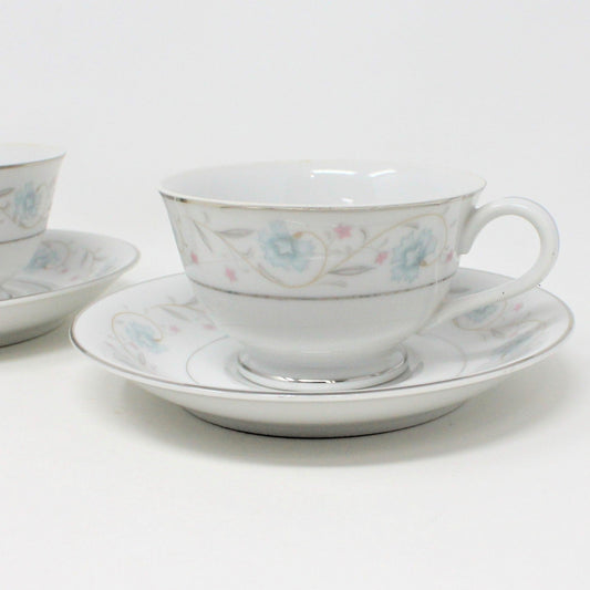 Teacup and Saucer, Fine China of Japan, English Garden, Set of 2, Vintage