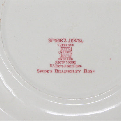 Dessert / Salad Plates, Spode Copeland, Billingsley Rose, Earthenware, English Vintage