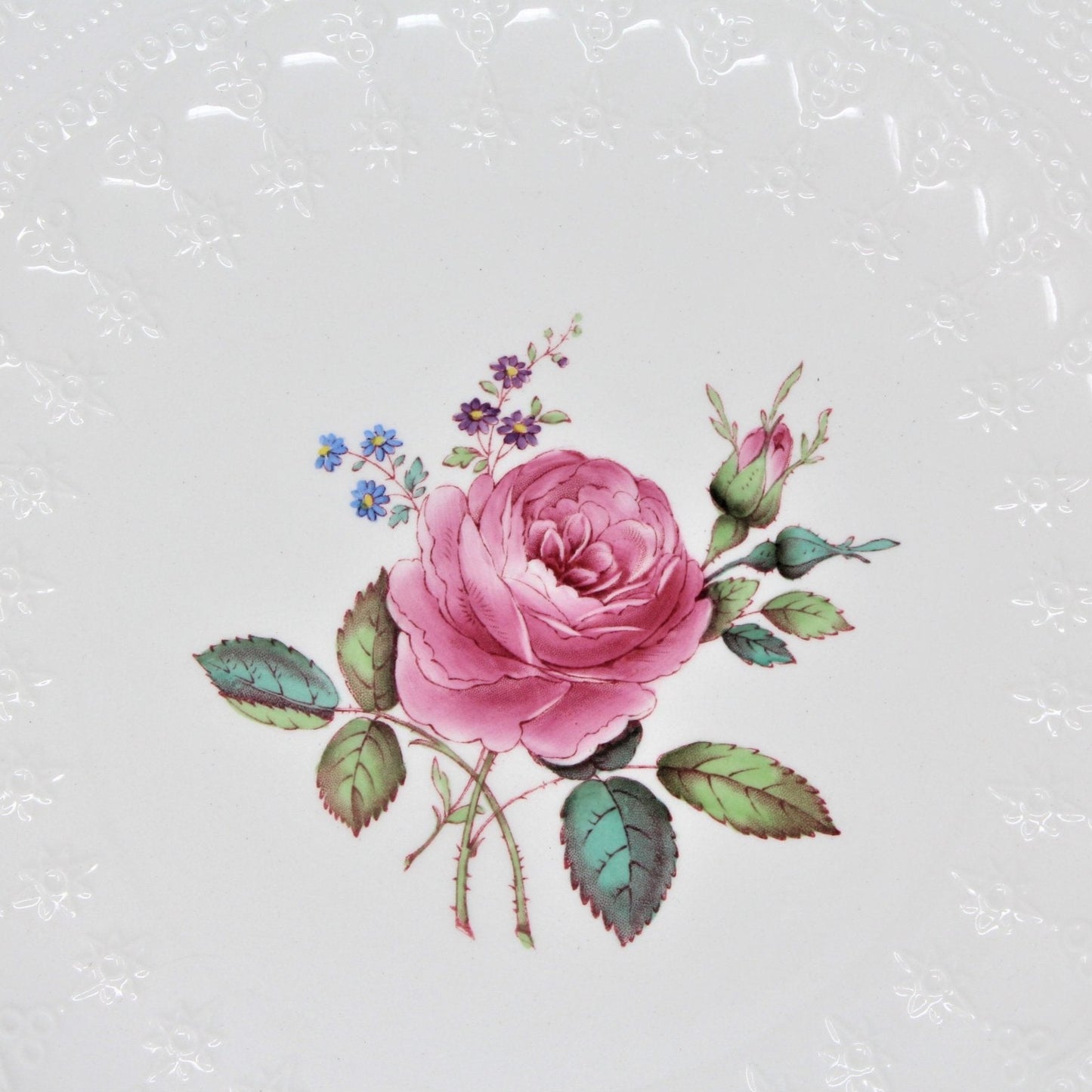 Dinner Plate, Spode Copeland, Billingsley Rose, Earthenware, Vintage 1946
