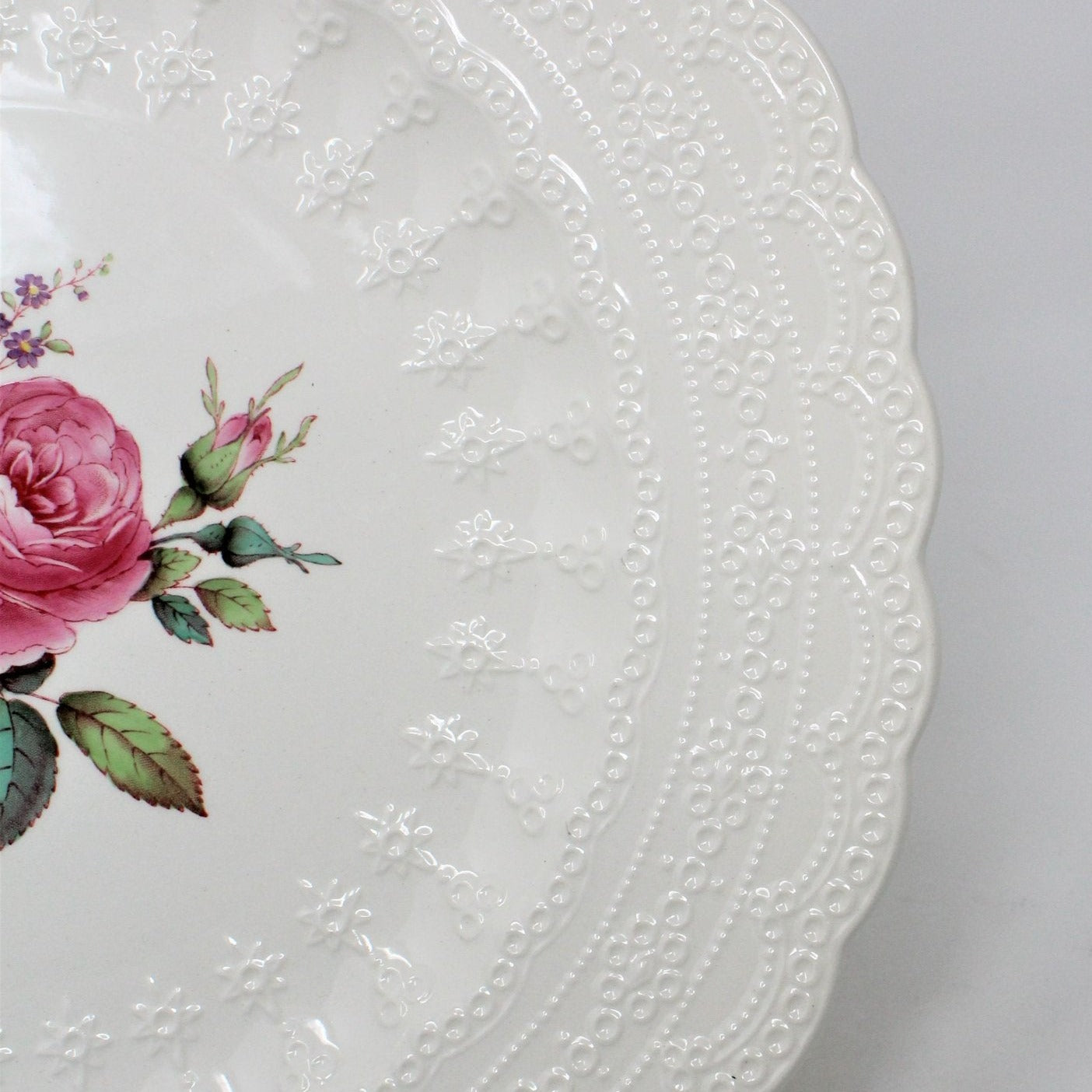 Dinner Plate, Spode Copeland, Billingsley Rose, Earthenware, Vintage 1946