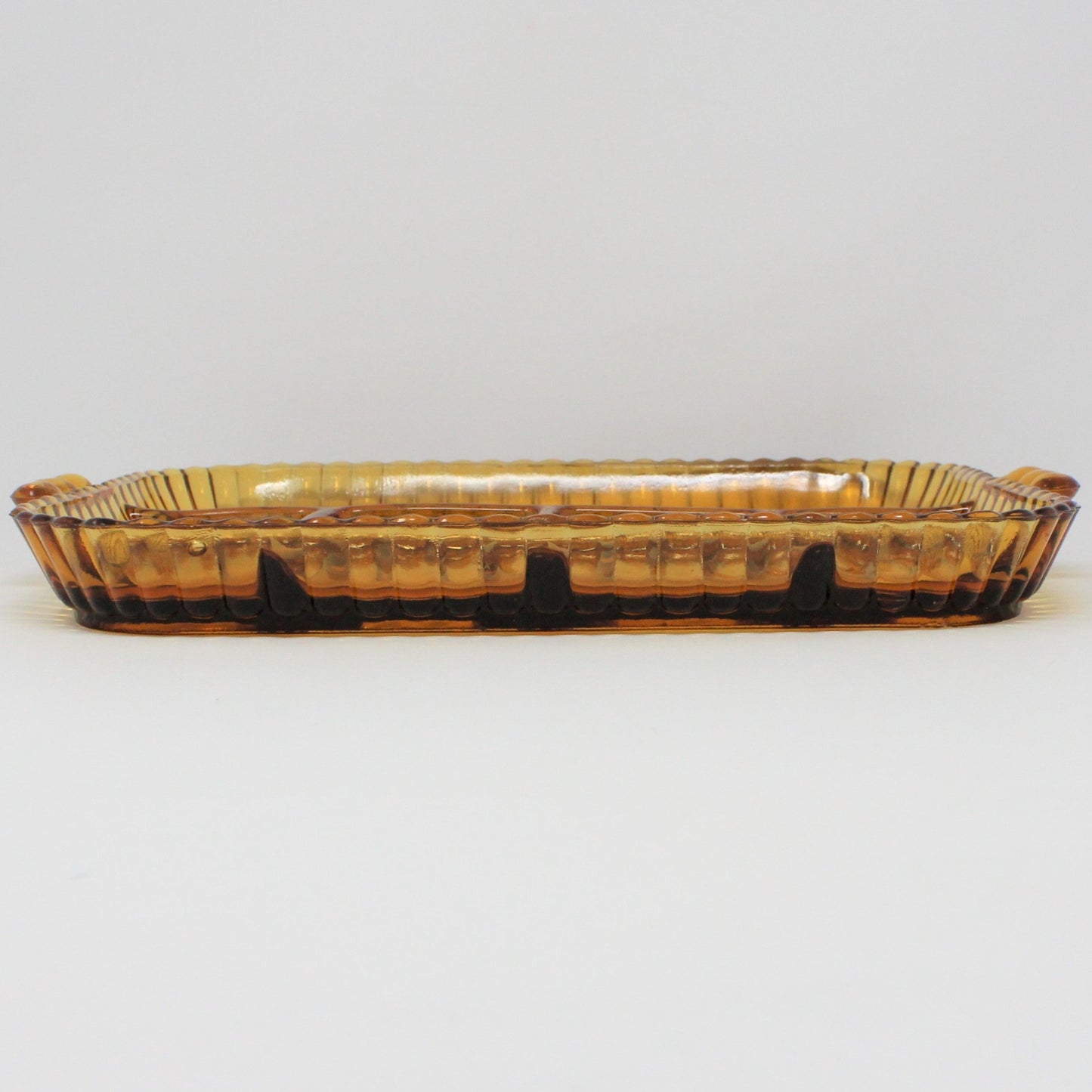 Divided Relish Tray, Indiana Glass, Fruits Amber, Vintage