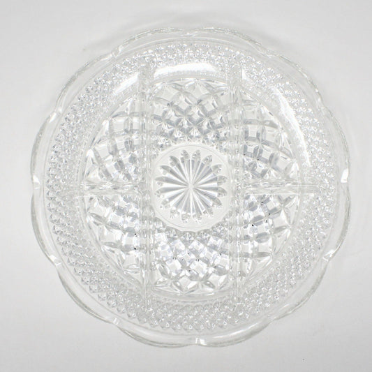 Divided Serving Tray, 5 Part Relish Dish, Anchor Hocking, Wexford, Serving Dish, Vintage