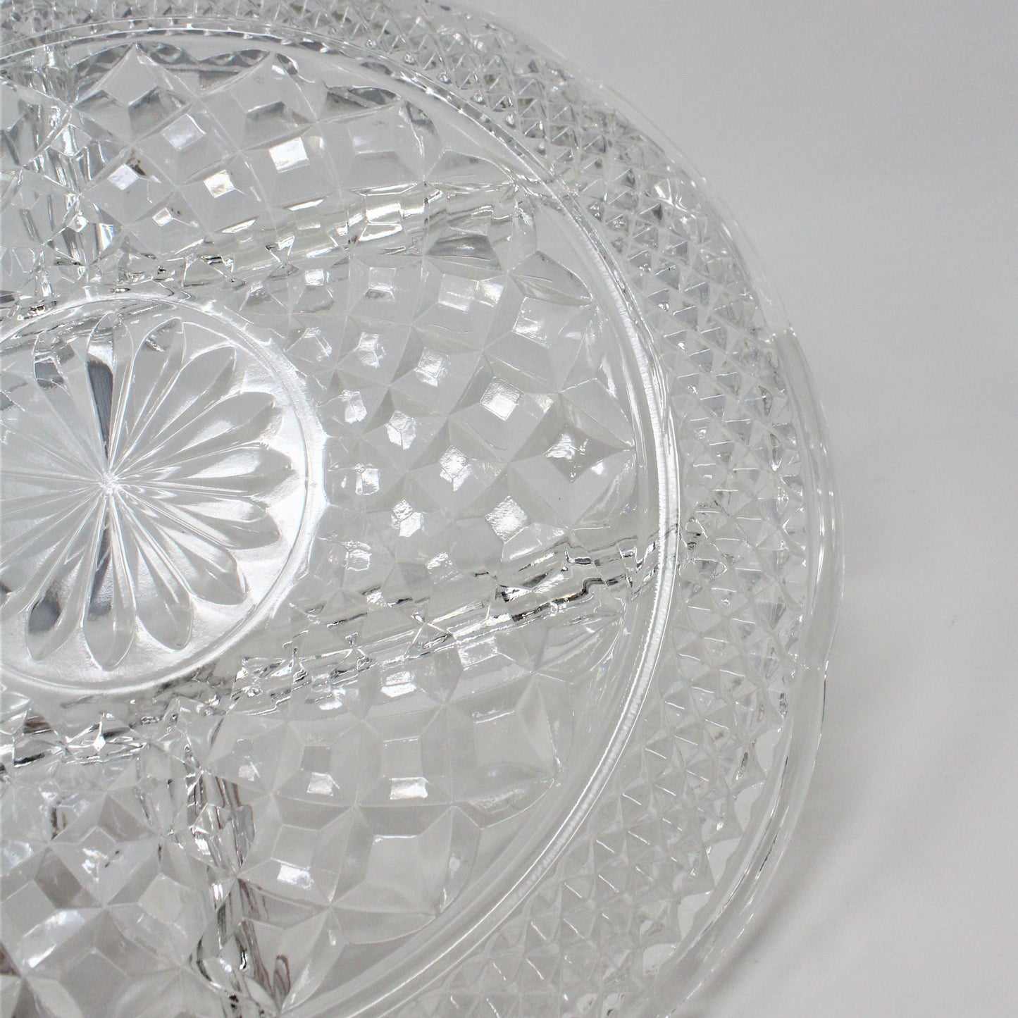 back view of Wexford Divided Serving Plate by Anchor Hocking