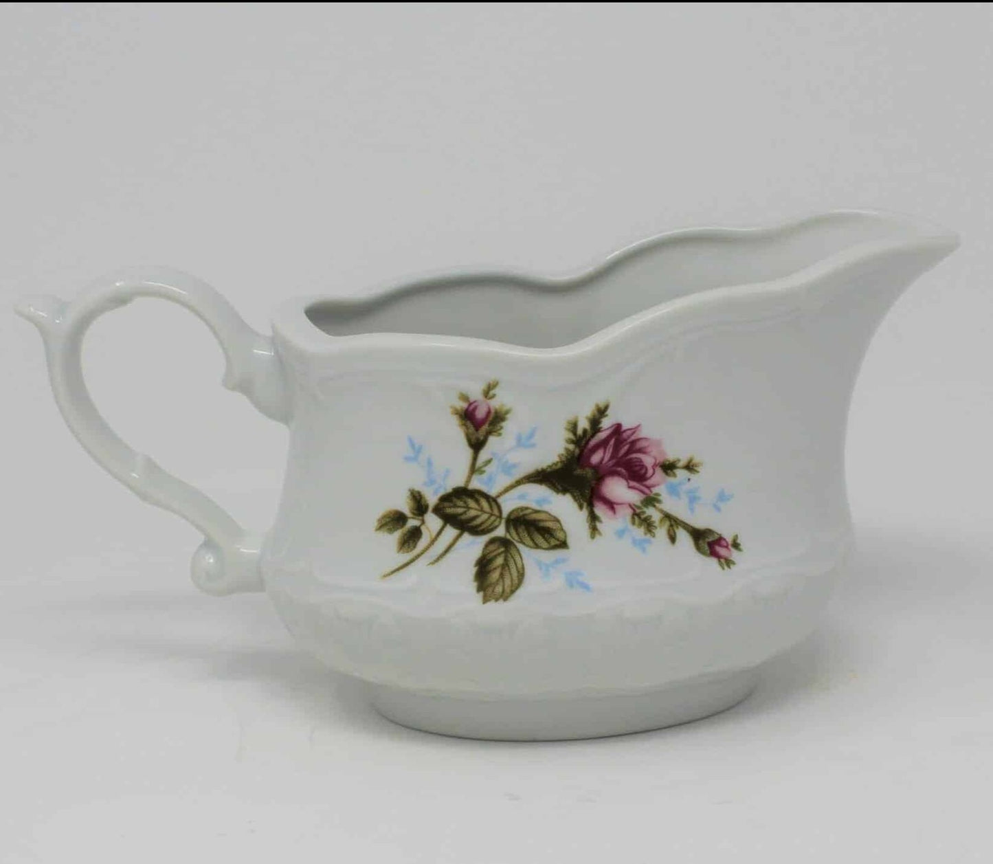 Gravy Boat / Saucière, Wtoctawek, Moss Rose, Poland, Vintage