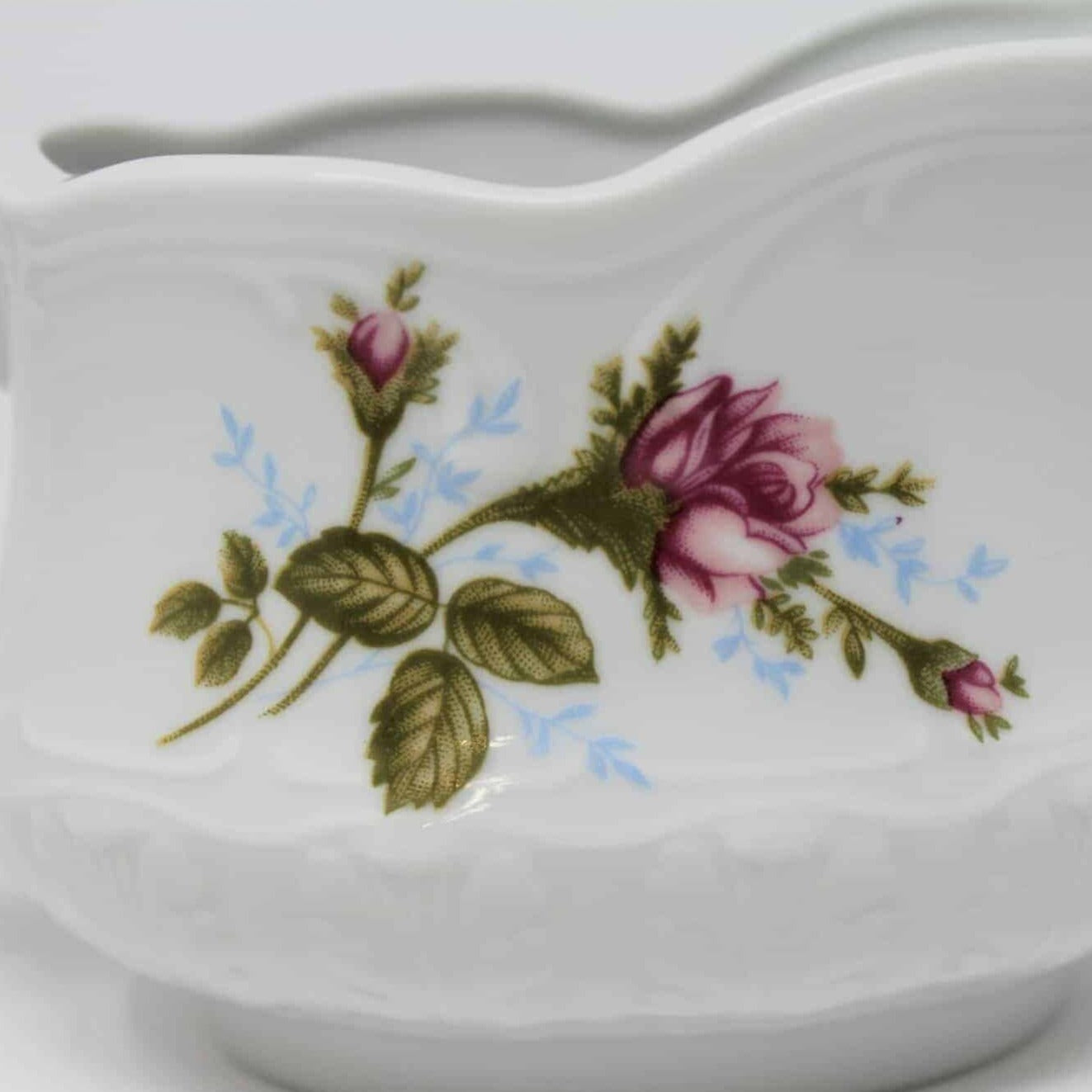 Gravy Boat / Saucière, Wtoctawek, Moss Rose, Poland, Vintage