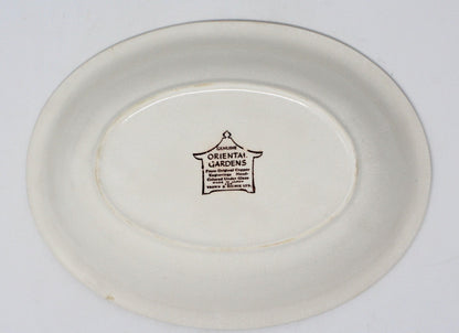 Serving Bowl, Brown & Richie, Oriental Gardens, Brown Transferware, Vintage