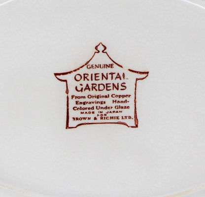 Serving Bowl, Brown & Richie, Oriental Gardens, Brown Transferware, Vintage