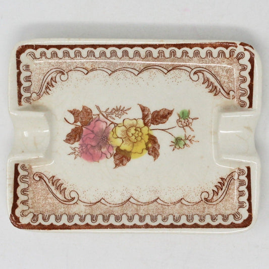Ashtray, Brown & Richie, Oriental Gardens, Brown Transferware, Antique