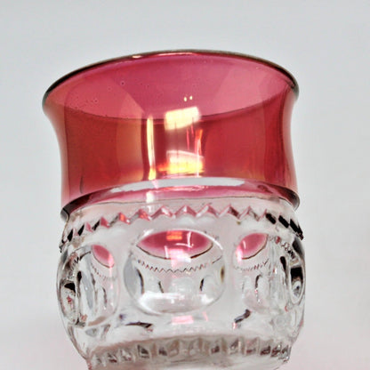 Cordials, Indiana Glass Kings Crown (Thumbprint) Ruby Iridescent, Set of 3, Vintage
