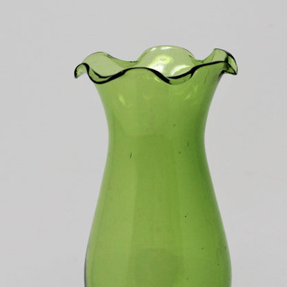 Oil Lamp, Mini Green Glass with Brass Base, No. 530, British Hong Kong, Vintage