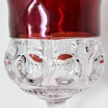 Cordial, Adams Glass, King's Crown (Thumbprint) Ruby-Flashed, Antique