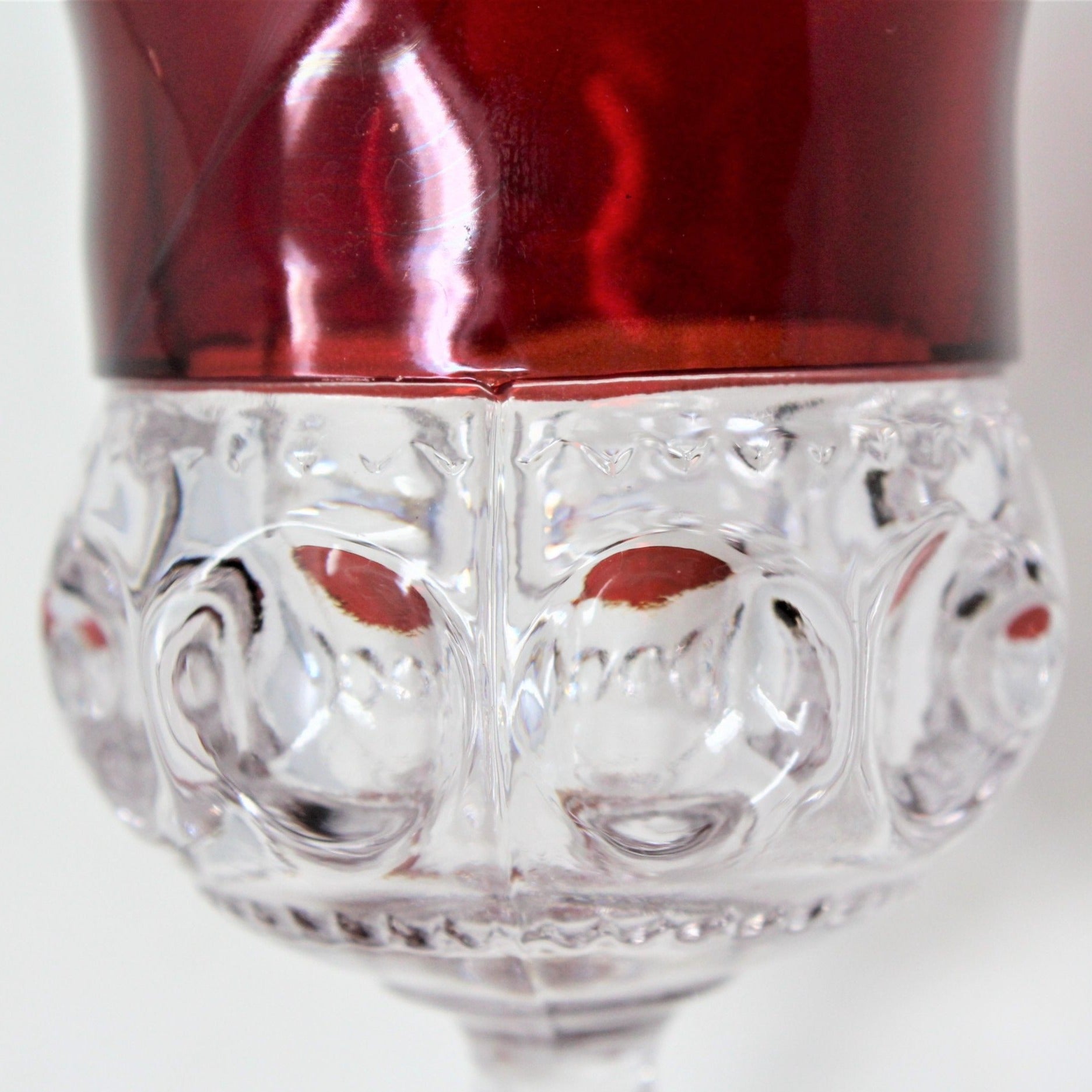 Kings Crown Etched Glass Beer Mug