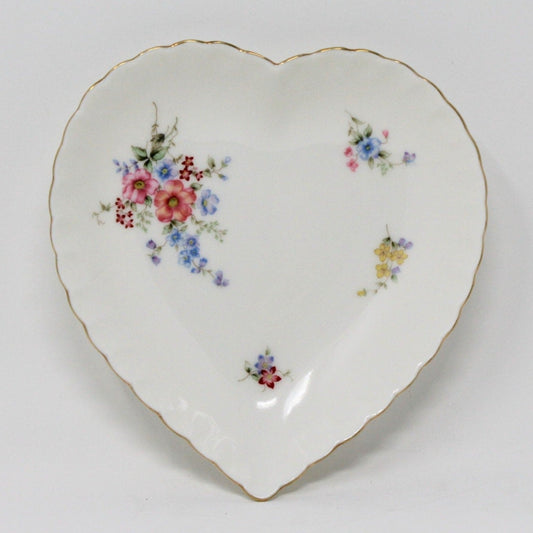 Trinket Dish, Mikasa, Heart Shaped Bone China Dish, Vintage