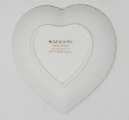 Trinket Dish, Mikasa, Heart Shaped Bone China Dish, Vintage