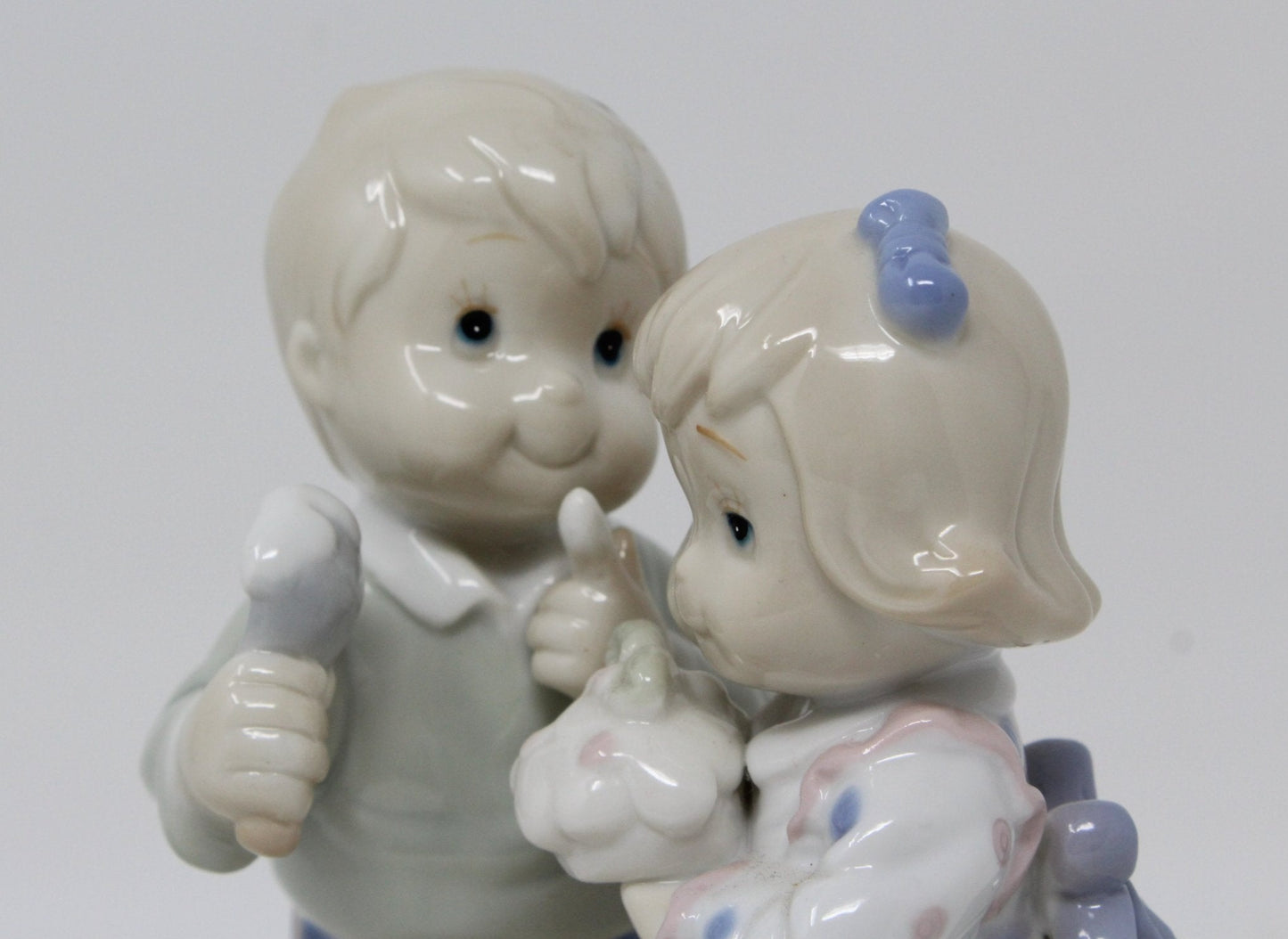 Figurine, Boy, Girl with Cake, All Love is Sweet...", Shelley, Valentine's Day 2002, Porcelain