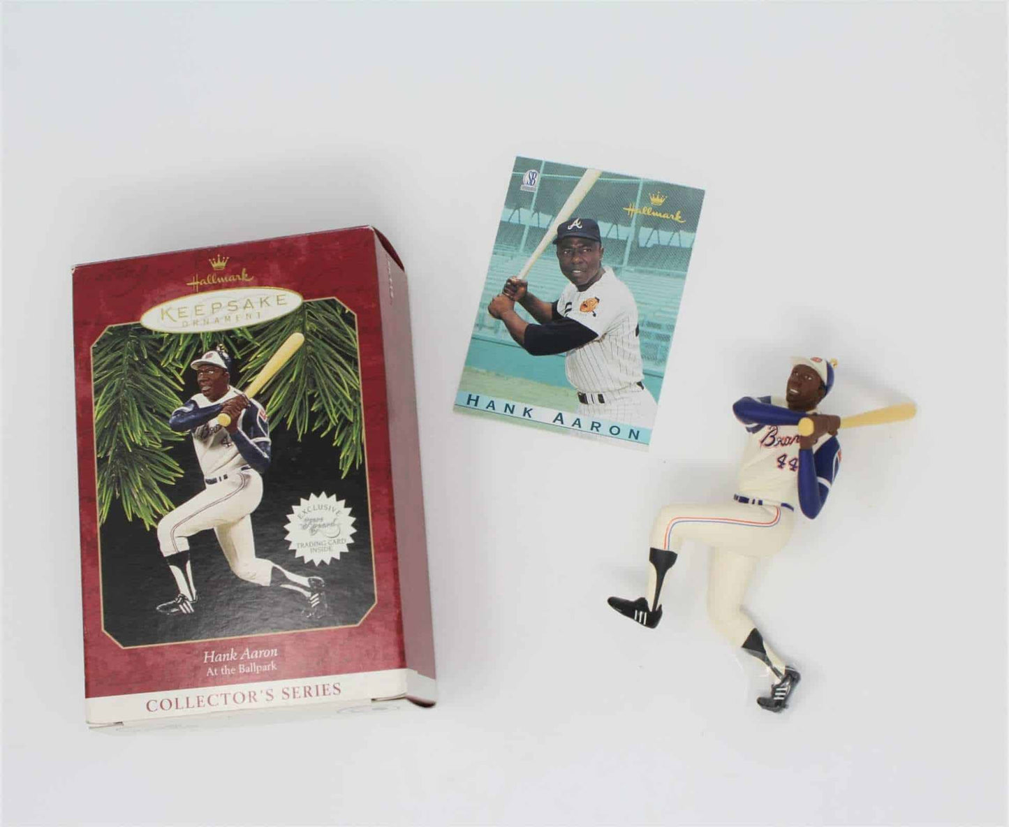 Ornament, Hallmark, At The Ballpark Series, Hank Aaron, 1997