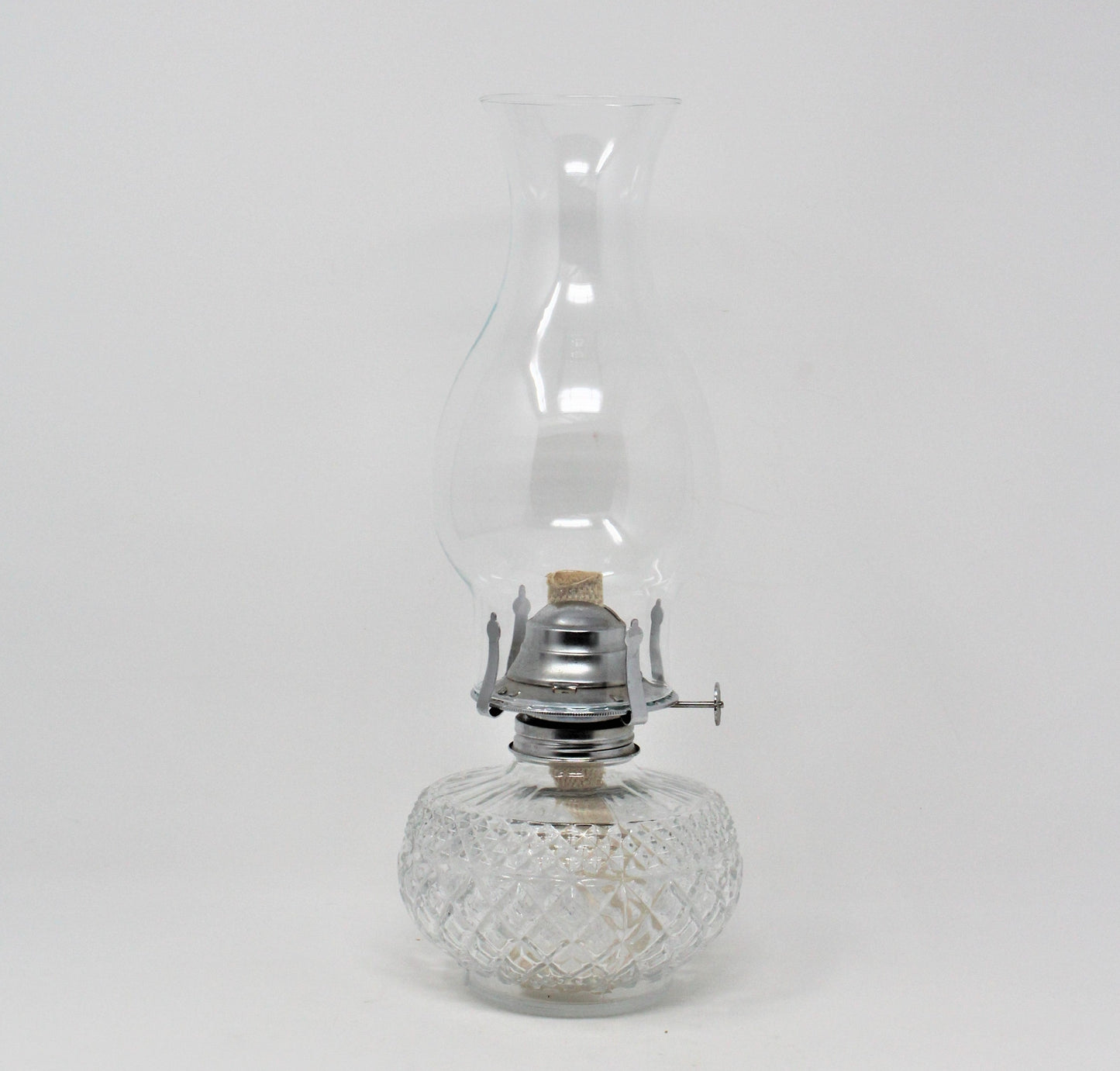 Oil Lamp, Anchor Hocking, Wexford Clear Glass, Lamplight Farms, Vintage 1985, SOLD