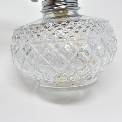 Oil Lamp, Anchor Hocking, Wexford Clear Glass, Lamplight Farms, Vintage 1985, SOLD