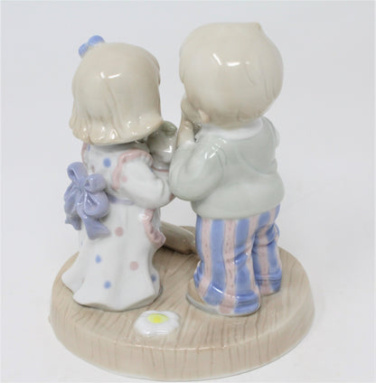 Figurine, Boy, Girl with Cake, All Love is Sweet...", Shelley, Valentine's Day 2002, Porcelain