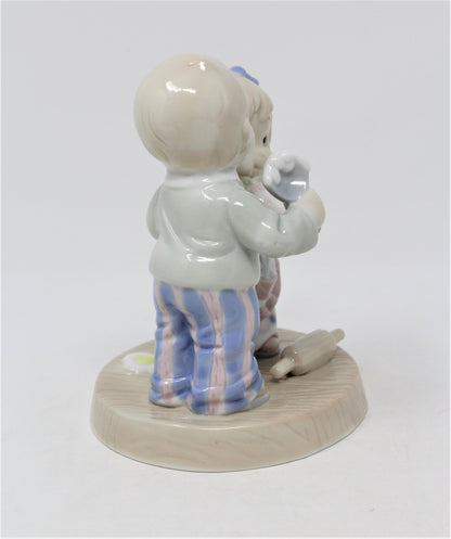 Figurine, Boy, Girl with Cake, All Love is Sweet...", Shelley, Valentine's Day 2002, Porcelain